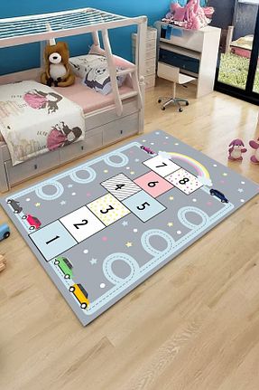 فرش بچه گانه طوسی پلی استر Bir Aksesuar - کد 867345874