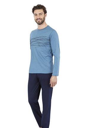 ست لباس راحتی آبی مردانه چاپی Pierre Cardin - کد 867352079
