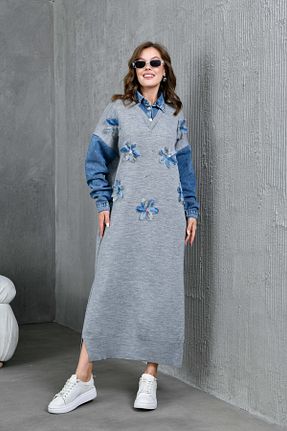 لباس طوسی زنانه تریکو Miss Allos - کد 867344845