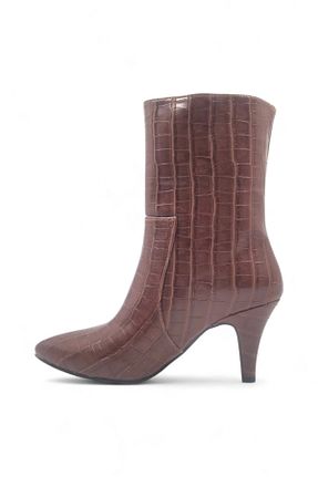 چکمه قهوه ای زنانه چرم خالص Melen Shoes - کد 778687927