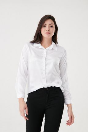 پیراهن سفید زنانه رگولار Fullamoda - کد 205277261