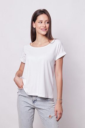 بلوز سفید زنانه ساده Jument - کد 843795389
