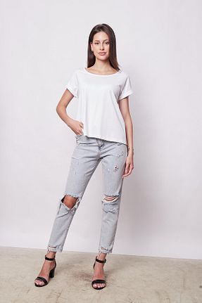 بلوز سفید زنانه ساده Jument - کد 843795389