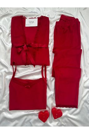 ست لباس راحتی قرمز زنانه ساده Lena Homewears - کد 867375396