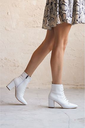 بوت / نیم بوت سفید زنانه جیر GOFFSHOES - کد 867382633