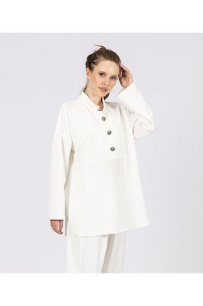 سوئیشرت سفید زنانه ساده byözlemyazan - کد 867405114