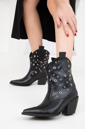 بوت / نیم بوت مشکی زنانه چرم مصنوعی SOHO - کد 865009363