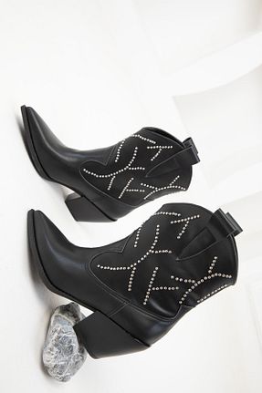 بوت / نیم بوت مشکی زنانه چرم مصنوعی SOHO - کد 865009371