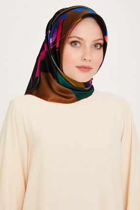 روسری مشکی کرپ ساتن ابریشم Armine - کد 866062312
