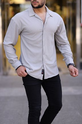 پیراهن طوسی مردانه اورسایز gamaro - کد 866261364