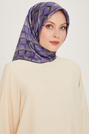 روسری بنفش کرپ ساتن ابریشم Armine - کد 866072911