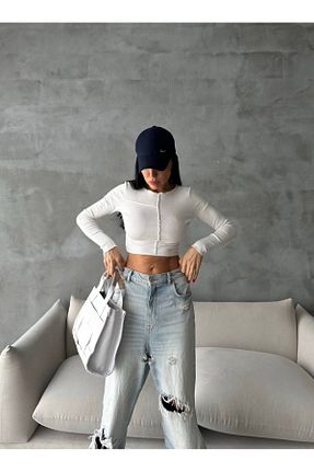 بادی سفید زنانه یقه U Aida Fashion - کد 866088576