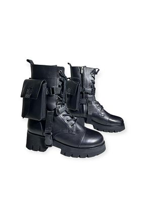 بوت / نیم بوت مشکی زنانه چرم خالص TND - کد 866087825