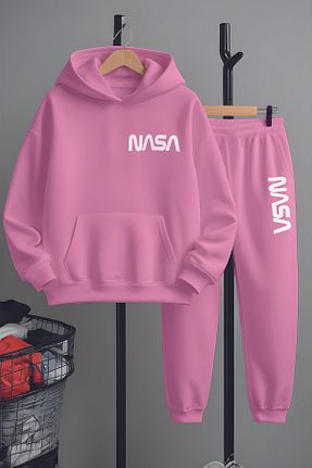ست بالاتنه و پائین تنه صورتی بچه گانه بافت MYADA - کد 866279611