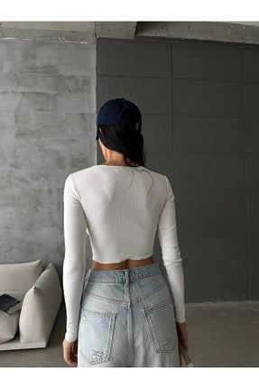بادی سفید زنانه یقه U Aida Fashion - کد 866088576