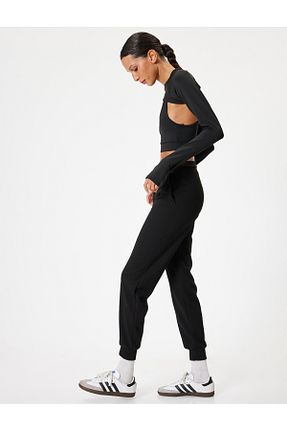 شلوار کرمگن مشکی زنانه Relaxed Koton - کد 838545429