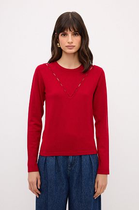 پلیور زرشکی زنانه ساده adL - کد 866157590