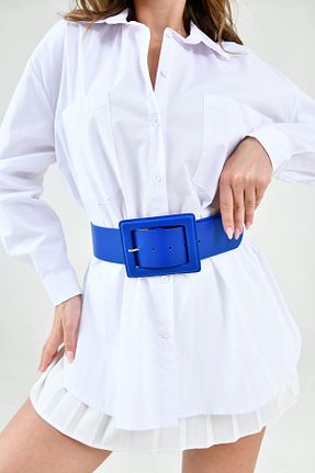 کمربند آبی زنانه چرم مصنوعی WOMAN VISION - کد 864757281