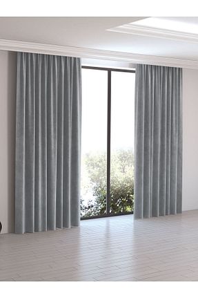 پرده زمینه طوسی پلی استر Perle - کد 88050921