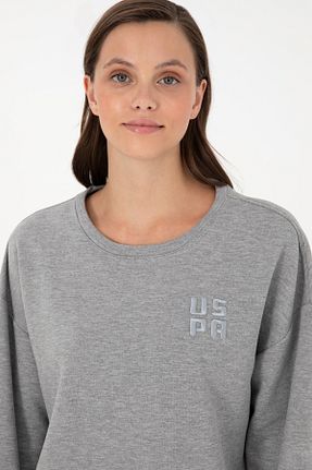 سوئیشرت طوسی زنانه ساده U.S. Polo Assn. - کد 866199252