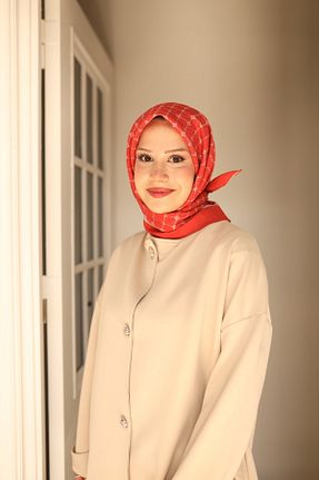 روسری نارنجی 90 x 90 Silk Home - کد 866238925