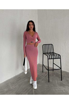 ست بالاتنه و پائین تنه بنفش زنانه تریکو MDN - کد 866233602