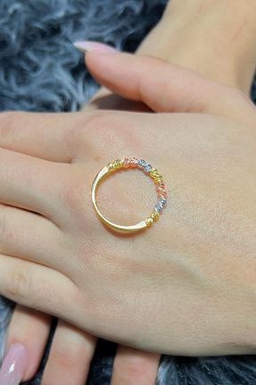 انگشتر طلا رنگی زنانه 14 عیار Fiyonk Kuyumculuk - کد 866237545