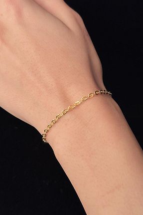 دستبند طلا زرد زنانه 14 عیار Fiyonk Kuyumculuk - کد 866237439