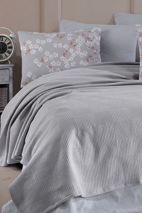 پیکه و ست پیکه تکنفره طوسی پنبه ای Enlora Home - کد 866330941