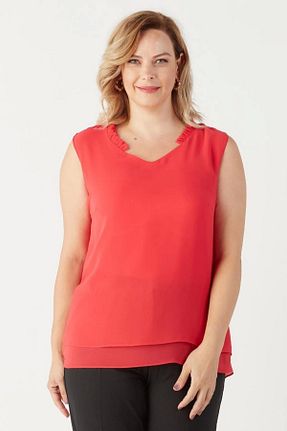بلوز سایز بزرگ صورتی زنانه سایز بزرگ Moda Berray - کد 345031062