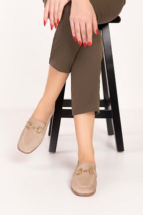 کفش لوفر بژ زنانه چرم خالص Gondol - کد 866278024