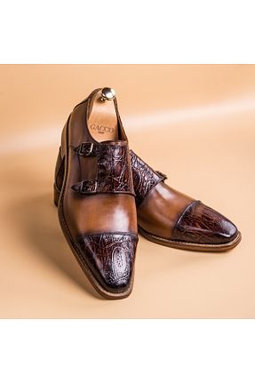 کفش کلاسیک بژ مردانه چرم خالص Gacco Shoes - کد 865027352