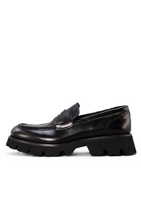 کفش کژوال مشکی مردانه چرم خالص Gusse - کد 866259602