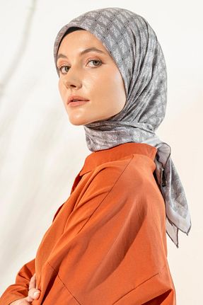 روسری طوسی پلی استر JAWEL - کد 866294964
