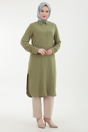 تونیک حجاب سبز زنانه مخلوط ویسکون Armine TREND - کد 808781720