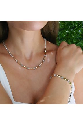 گردنبند استیل ( فولاد ) طلائی زنانه Vanessa Jewelry - کد 866305235