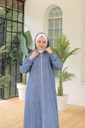 کلاه و ابایا سرمه ای زنانه جین Armine - کد 859021183