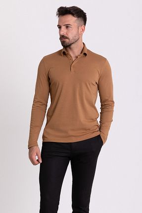 تیشرت قهوه ای مردانه اسلیم فیت Mcr - کد 236451851