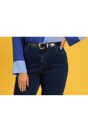 کمربند مشکی زنانه چرم مصنوعی Büyük Moda - کد 358239400