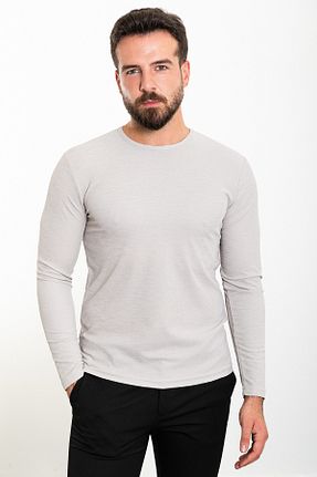 تیشرت طوسی مردانه اسلیم فیت Mcr - کد 767305190