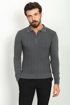 پلیور طوسی مردانه ساده Mcr - کد 342815702