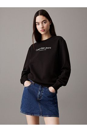 سوئیشرت مشکی زنانه ساده Calvin Klein - کد 852754050