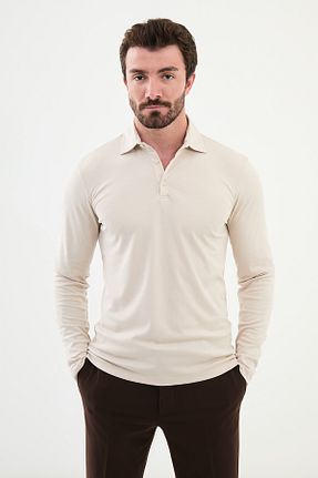 تیشرت بژ مردانه اسلیم فیت Mcr - کد 236453232