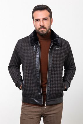 کاپشن مشکی مردانه اسلیم فیت Mcr - کد 767305643