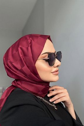 شال زرشکی زنانه پنبه ای Mira İpek - کد 866359348
