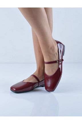 بابت زرشکی زنانه چرم لاکی Şanslı Ayakkabıcılık - کد 866367852