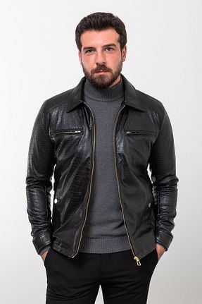 کاپشن مشکی مردانه اسلیم فیت Mcr - کد 767305685