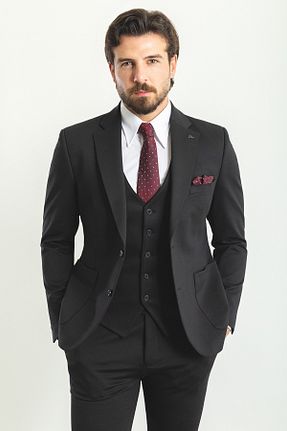 کت و شلوار مشکی مردانه بافتنی Mcr - کد 637278194