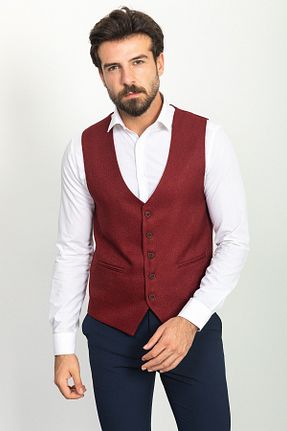 جلیقه زرشکی مردانه اسلیم فیت Mcr - کد 342837611