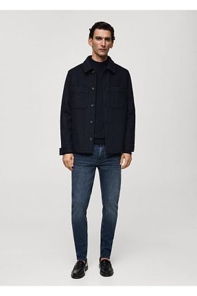 شلوار جین سرمه ای مردانه رگولار MANGO Man - کد 834501491